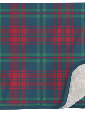 Kickee Pants Sherpa-Lined Stroller Blanket-Peacock Plaid