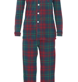 Kickee Pants Women's Print L/S Collared Pajama Set-Peacock Plaid