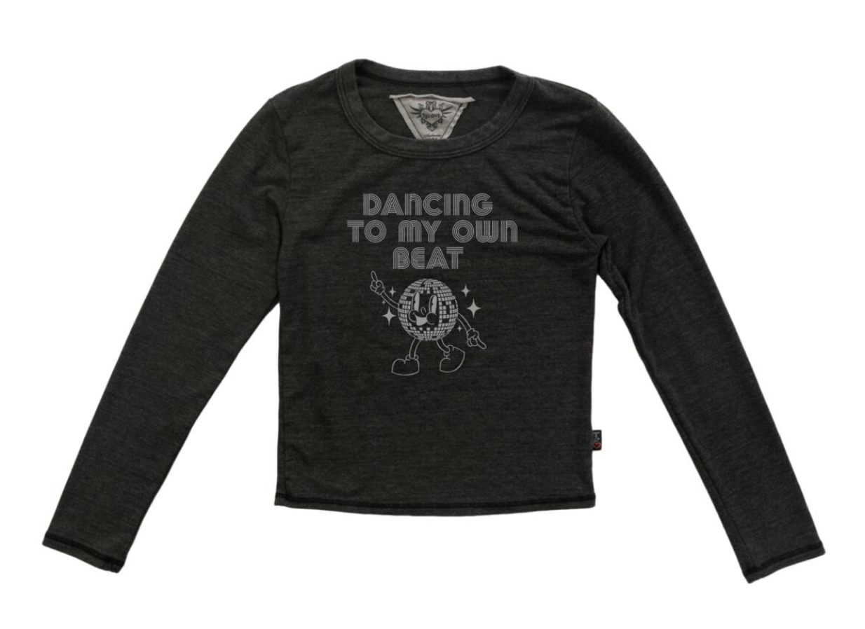 T2Love L/S M&G CREW TEE #347 DANCE TO MY OWN BEAT