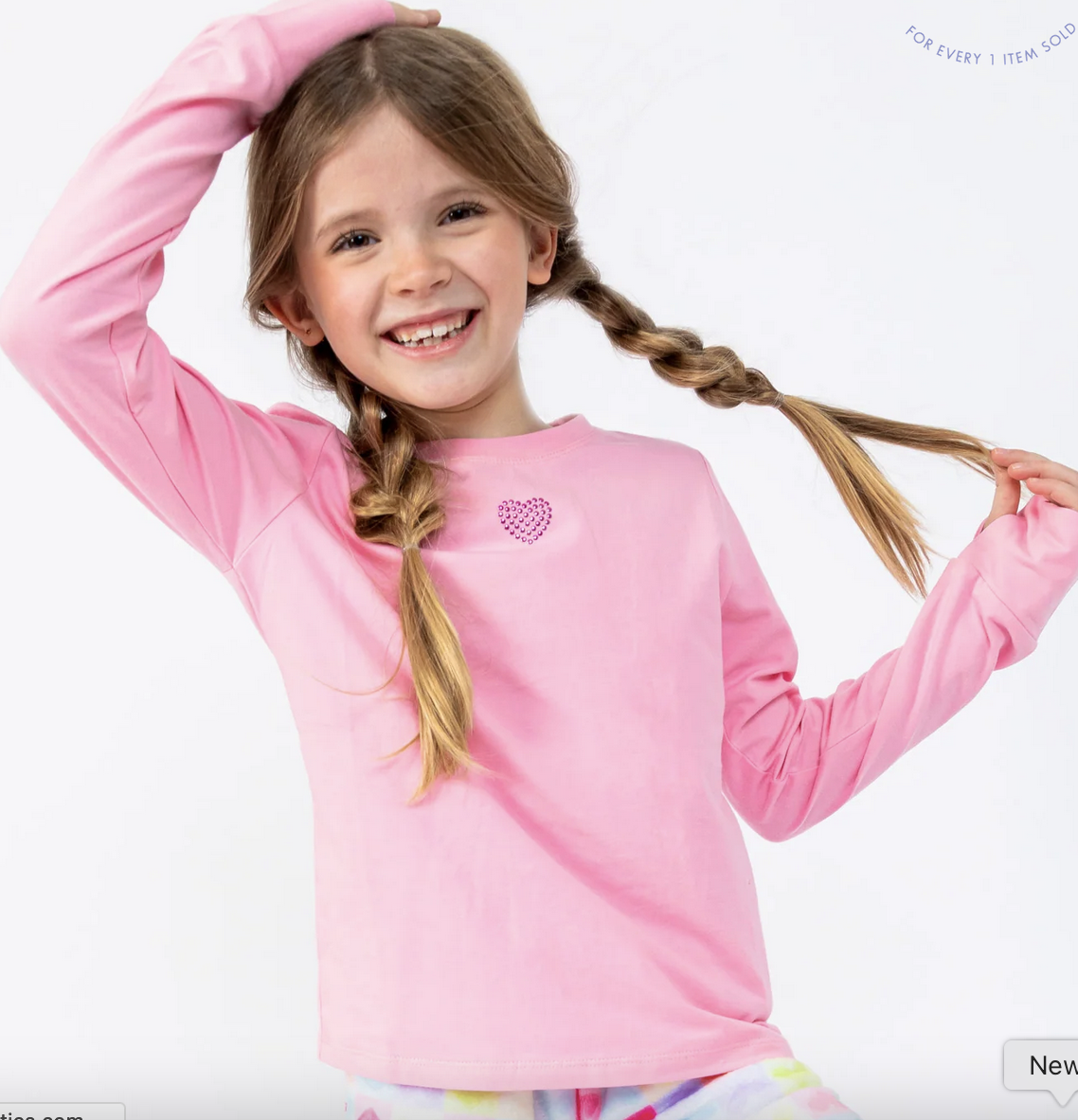 Preppy Goose Pink Heart L/S Top