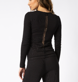 P.J. Salvage L/S Lacey Basics Tee-Black