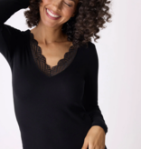 P.J. Salvage L/S Lacey Basics Tee-Black