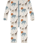 Kickee Pants Print Convertible Sleeper Zipper-Natural Just So Animals