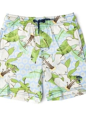 Shade Critters boys trunks-hibiscuzs botanical blue