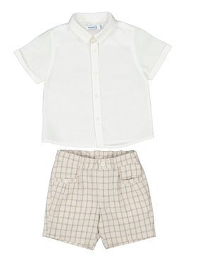 Mayoral 1251 32 Short Set-White Canvas
