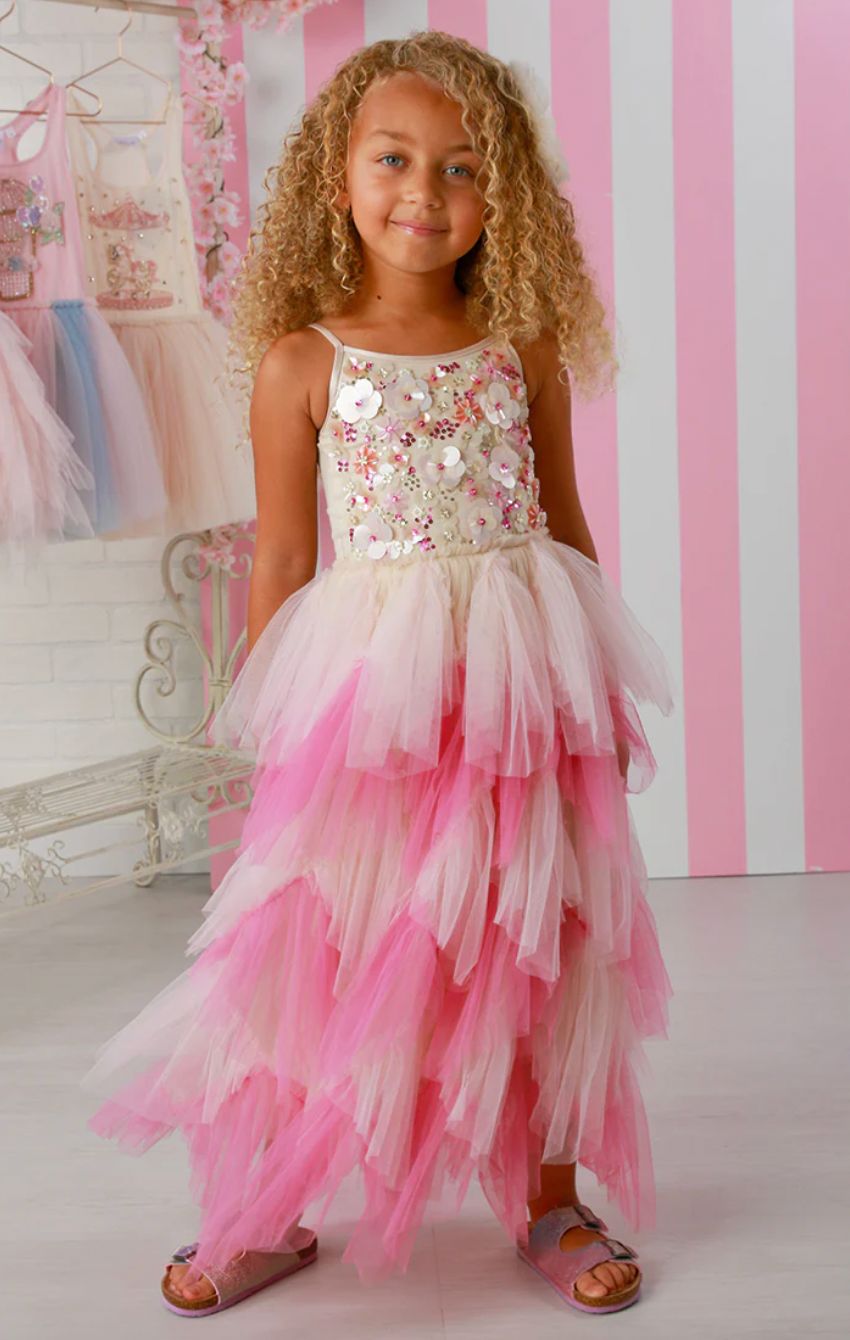Ooh! La La! Couture Elyna Ivory/Soft Pink/Candy Pink Dress