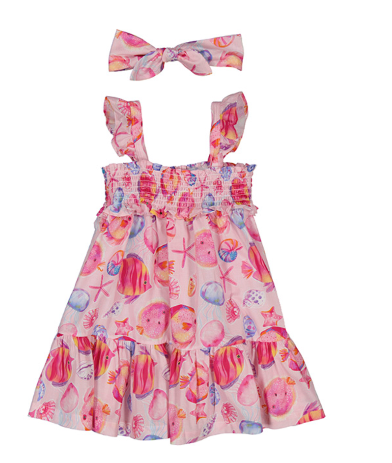 Mayoral 3939 46 Printed Dress-Magenta
