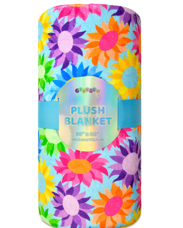 Iscream Colorful Sunflowers Plush Blanket