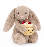 Jellycat Bashful Beige Bunny 'Birthday BAS3BEBB