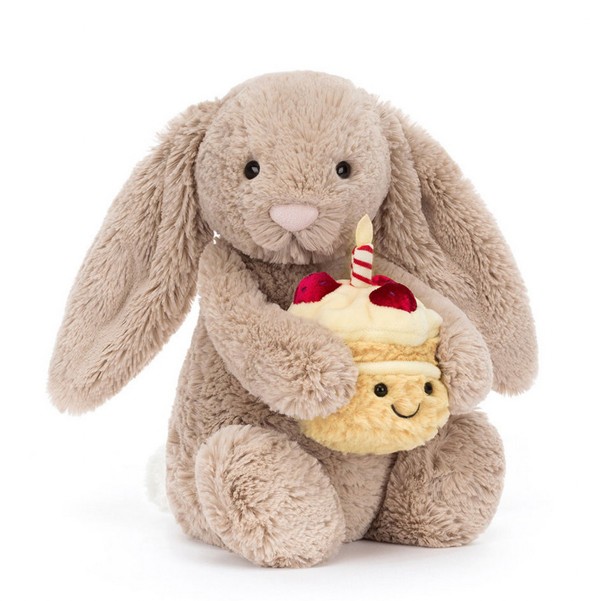 Jellycat Bashful Beige Bunny 'Birthday BAS3BEBB
