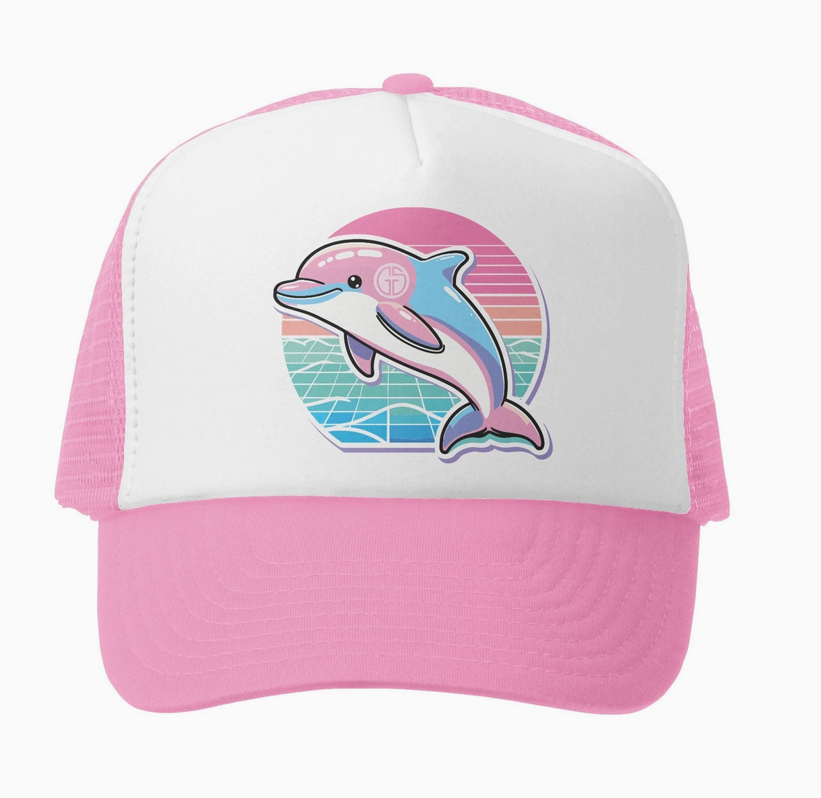 Grom Squad Dolphin Hat-Pink/White