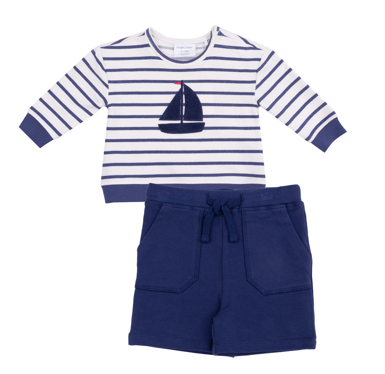 Angel Dear Stripe Sweat Shirt/Short Set 818A-S25-NST
