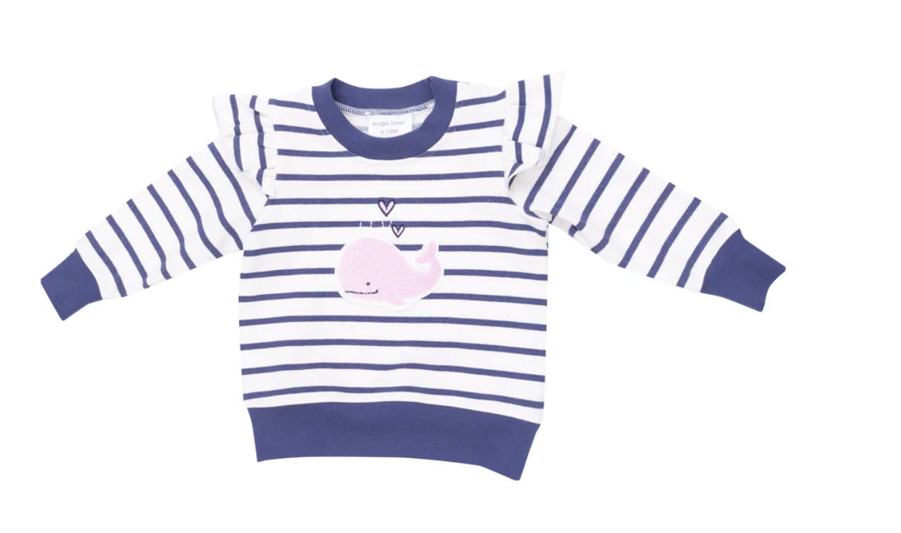 Angel Dear Bubbly Whale Pink Sweatshirt/Shorts 864P-S25- BWP