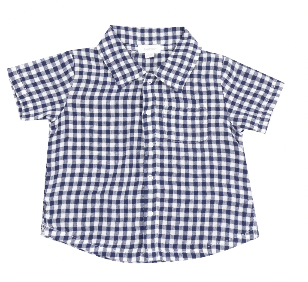 Angel Dear Navy Gingham Polo/ Short 830M-S25-NG