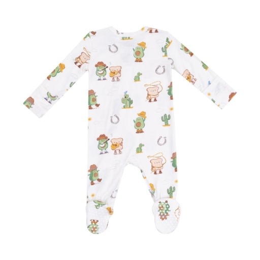 Angel Dear Avocado Toast Western 2 Way Zipper Footie