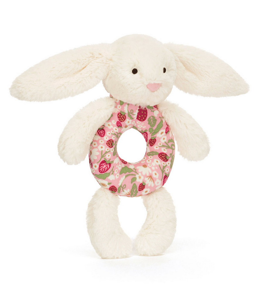 Jellycat Blossom Cream Bunny 'Berry' Ring Rattl BRR4M