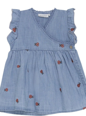Minymo Dress SS Emb. Chambray