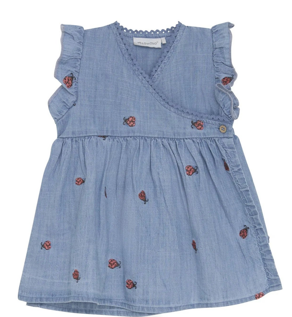 Minymo Dress SS Emb. Chambray