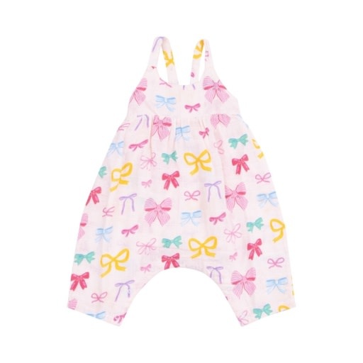 Angel Dear Colorful Bows Tie Back Romper