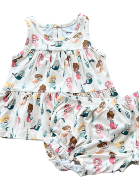 Babysprouts Double Peplum Tank Set-Mermaid