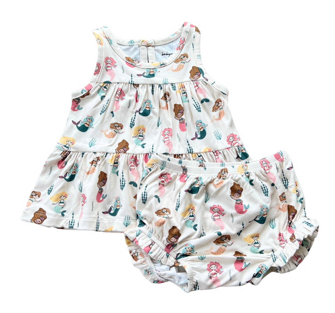 Babysprouts Double Peplum Tank Set-Mermaid