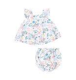 Angel Dear Narwhal Floral Pinafore & High Waisted Diaper Cover
