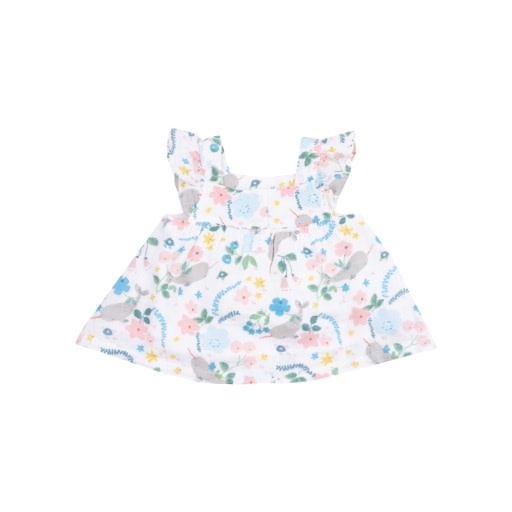 Angel Dear Narwhal Floral Pinafore & High Waisted Diaper Cover