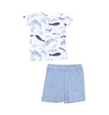 Angel Dear Blue Whales Short Lounge Wear Set
