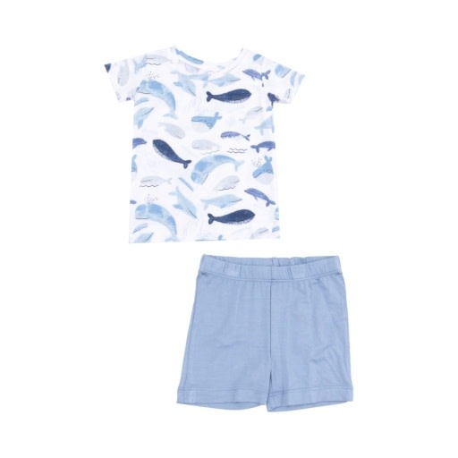 Angel Dear Blue Whales Short Lounge Wear Set