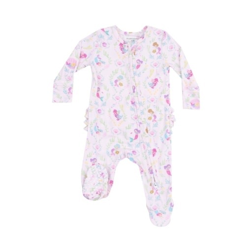 Angel Dear Mermaids 2 Way Zipper Ruffle Back Footie