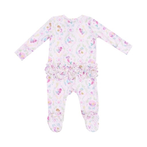 Angel Dear Mermaids 2 Way Zipper Ruffle Back Footie