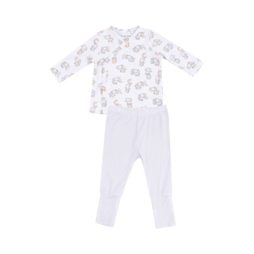 Angel Dear Vintage Elephant ABC Tmh Set With Roll Over Cuff Pant