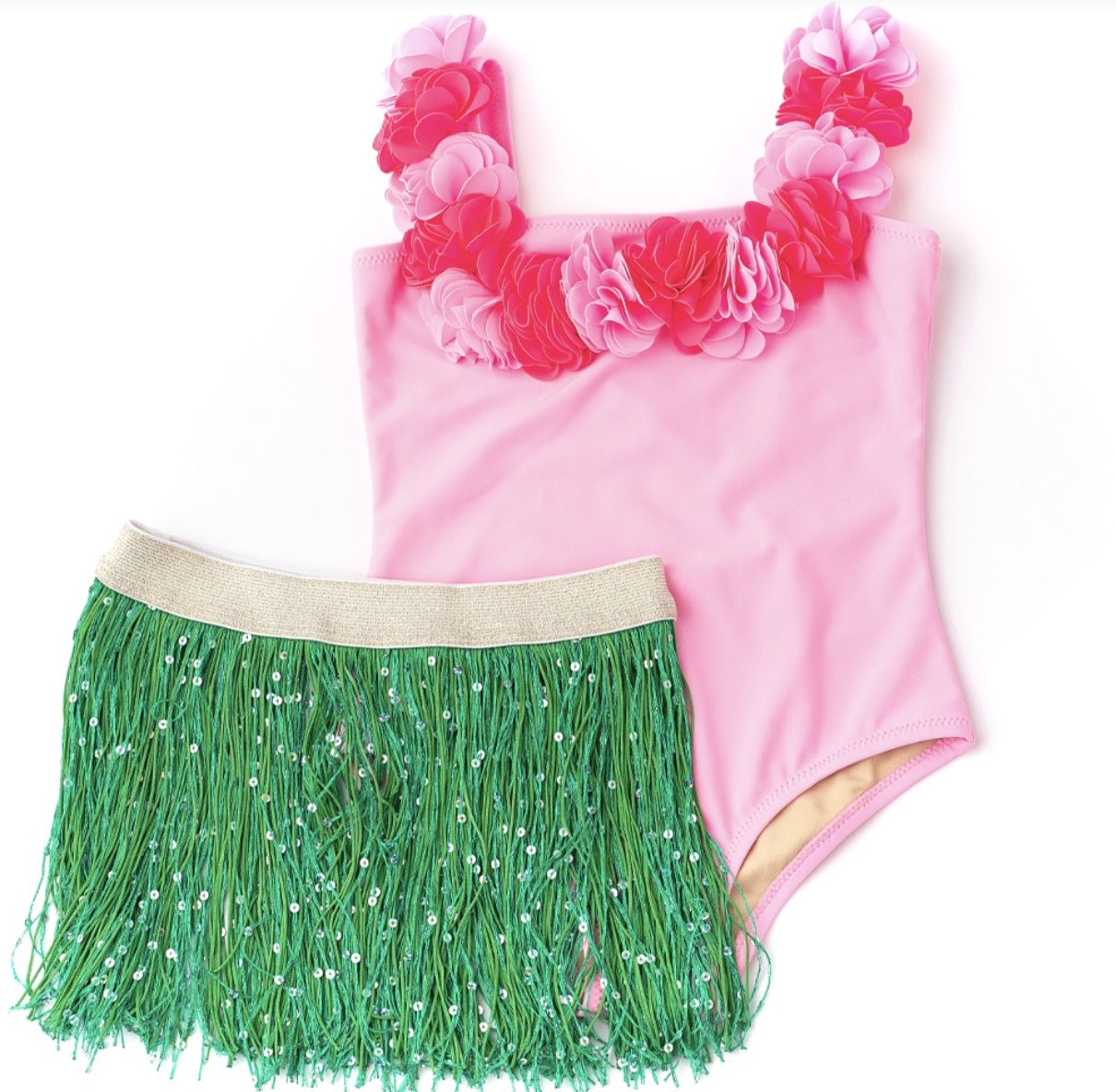 Shade Critters Hula 1pc Floral & Skirt - Lt Pink