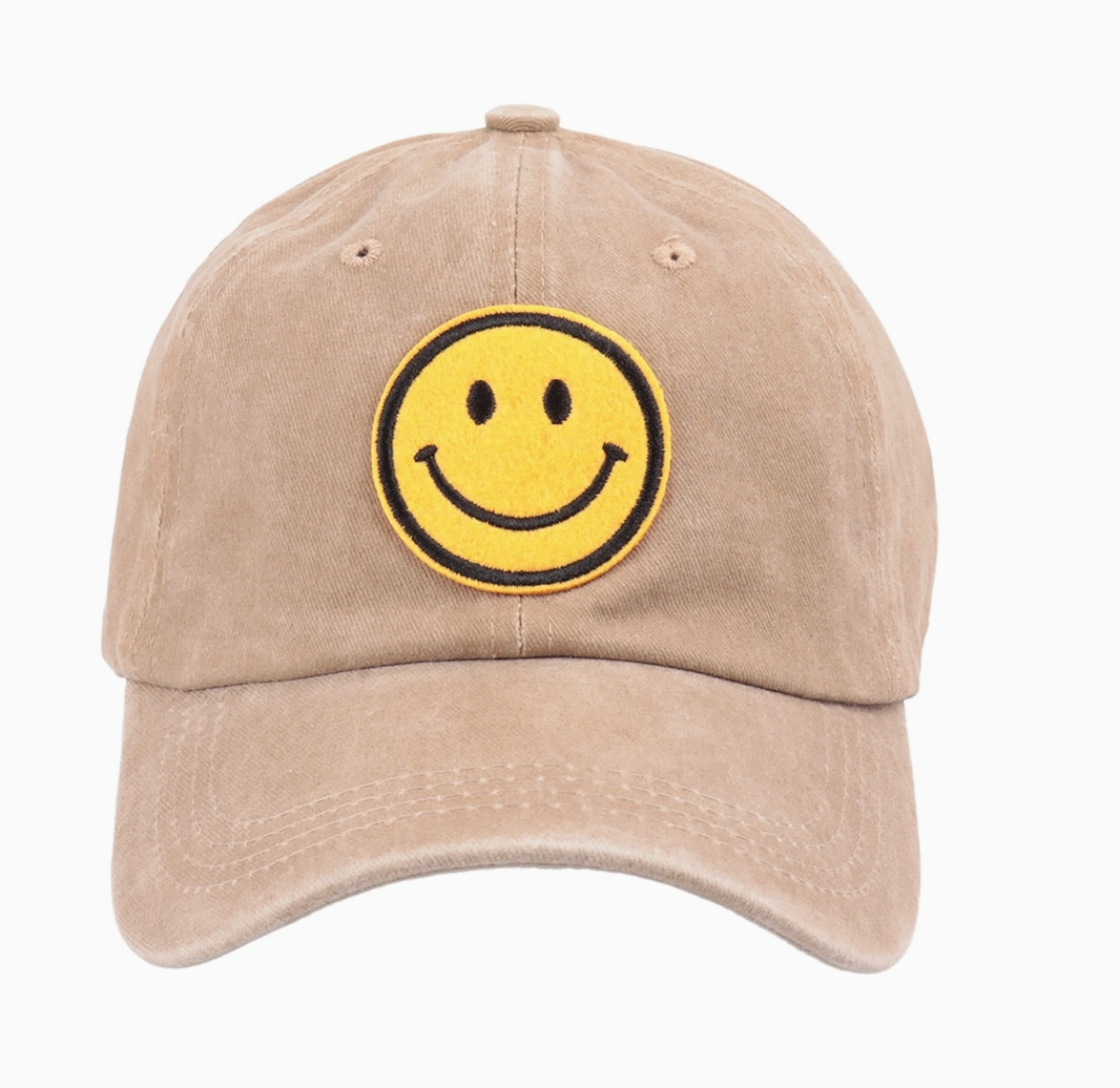 SMILEY ACID WASHED FASHION CAP | KHAKI LRFSH3796