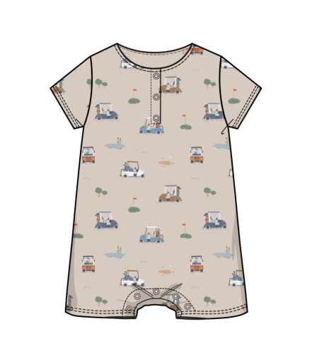 Angel Dear Golf Cart Cuties Henley Shortall Oatmeal