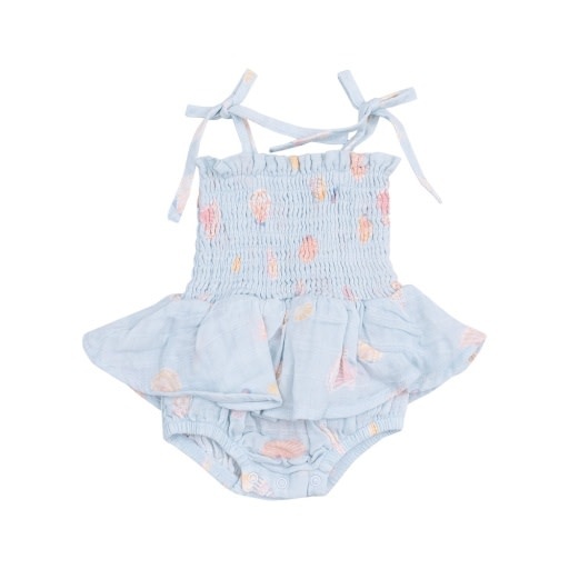 Angel Dear Pretty Seashells Smocked Bubble W/ Skirt