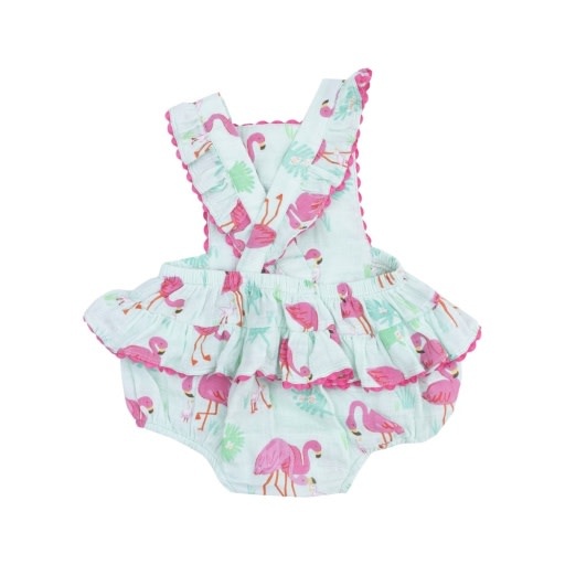 Angel Dear Flamingos Ric-Rac Ruffle Sunsuit