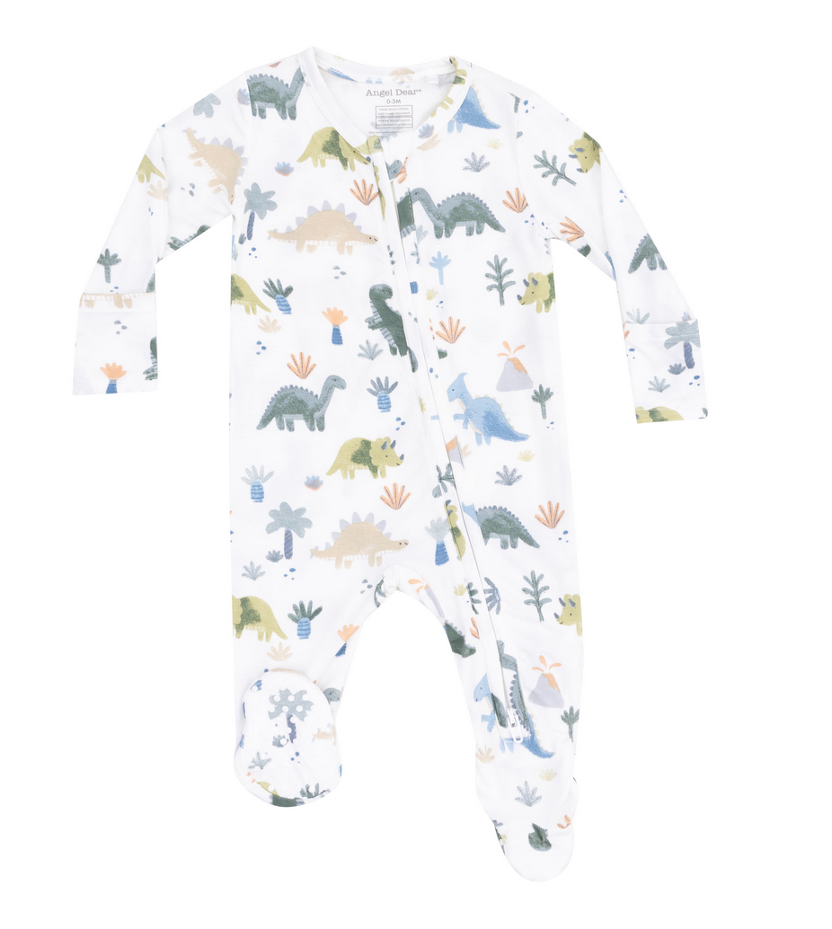 Angel Dear Soft Dinos 2 Way Zipper Footie Multi