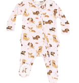 Angel Dear Best Friend Dogs Pink 2 Way Zip Footie