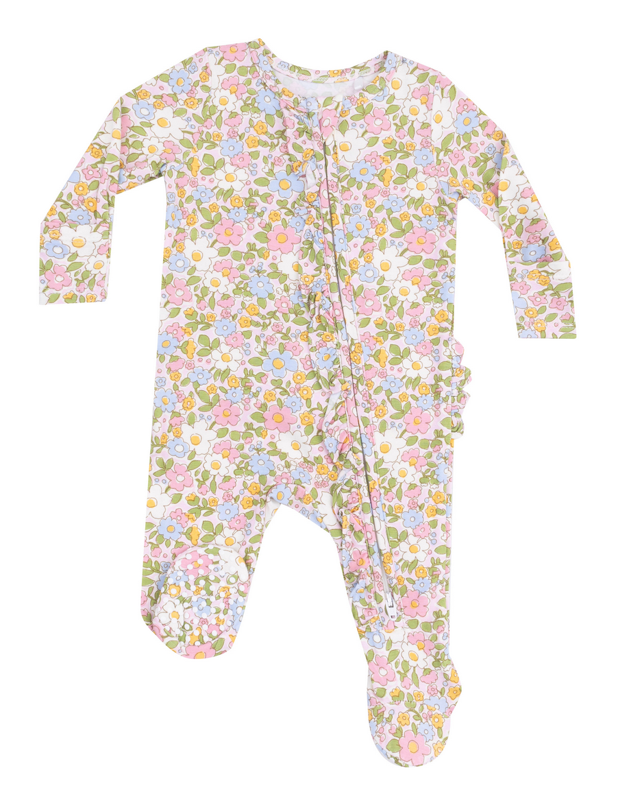 Angel Dear Bubbly Baby Calico 2 Way Zip Footie
