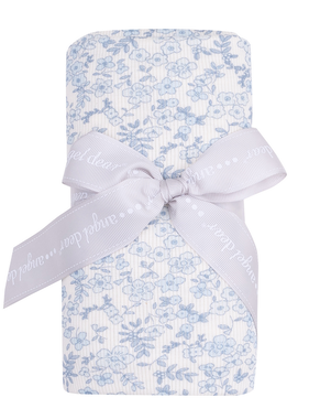 Angel Dear Blue Calico Floral Swaddle Blanket O/S