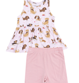 Angel Dear Best Friend Dogs - Pink Peplum Tank/Short