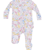Angel Dear Viola Floral 2 Way Zip Ruffle Back Footie