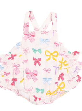 Angel Dear Colorful Bows Ruffle Sunsuit