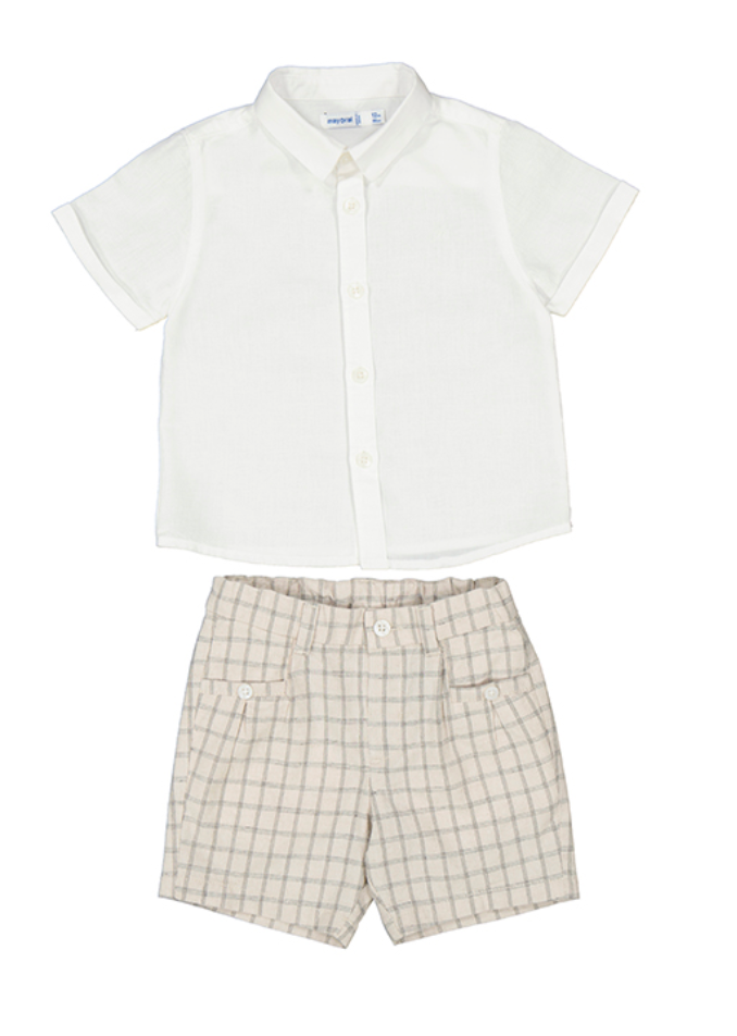 Mayoral 1251 32 Short Set-White Canvas