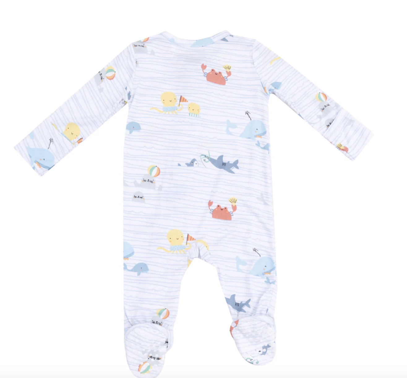 Angel Dear Sea Stripes 2 Way Zip Footie