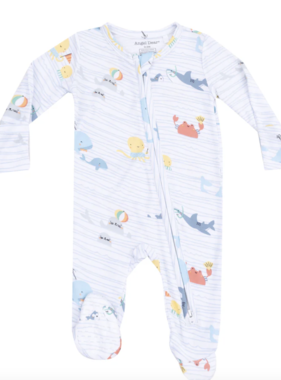 Angel Dear Sea Stripes 2 Way Zip Footie
