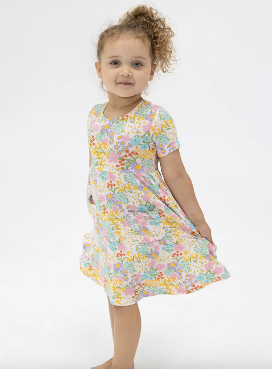 Angel Dear Amelia Floral S/S Twirly Dress