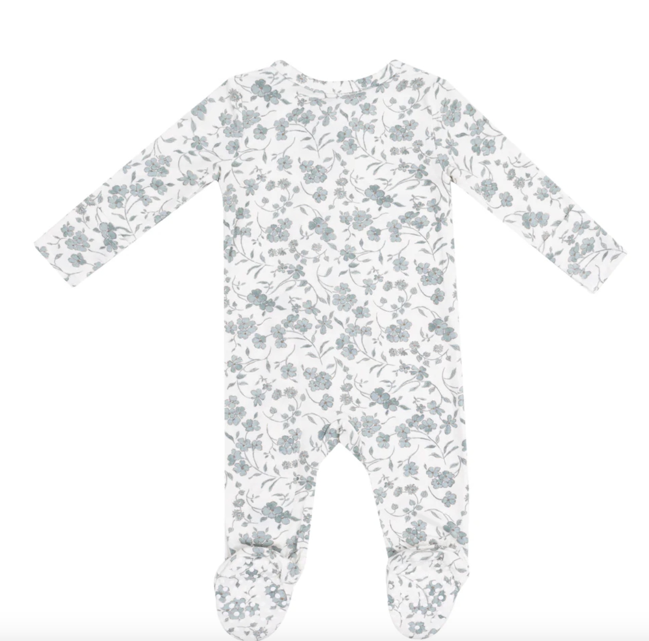 Angel Dear Baby'S Breathe Floral 2 Way Zip Footie