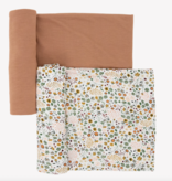 Little Unicorn Stretch Knit Swaddle Blanket 2 Pack - Pressed Petals